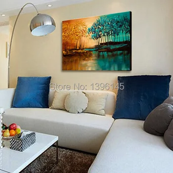 

Big size 100% Handpainted Modern 2 Colors Tree Picture New Designed Oil Paint Kinfe Thick Paintings Wall Art Home Decoration