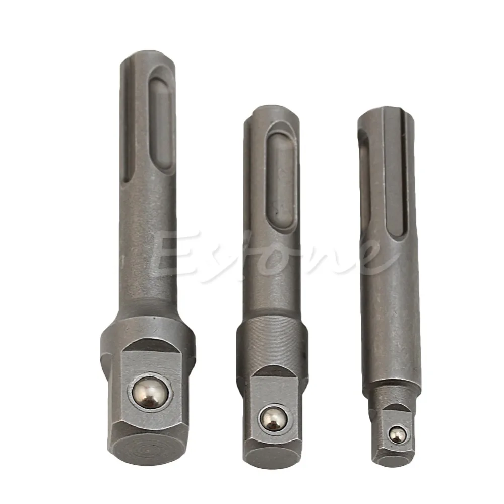 New 3 Pcs 1/4" 3/8" 1/2" SDS Plus Socket Driver Set Drills Drill Bit Adaptor Hot | Инструменты