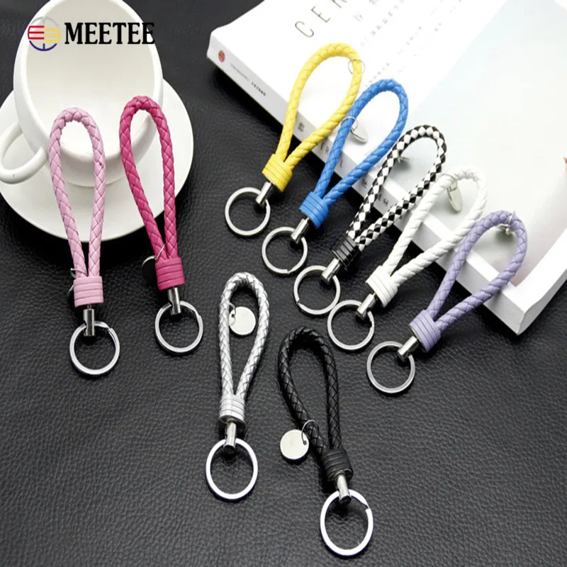 

Meetee 4pcs Length 13cm 9 colors Hand-knitted Tape Metal Ring Buckle Fit DIY Handbags Bag Accessories Buckle Ring ZK780