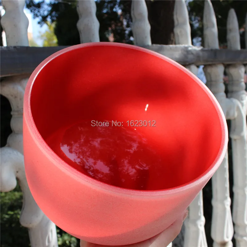 

Frosted C Root Chakra Red Color Quartz Crystal Singing Bowl 10 inch with free suede mallet and o-ring