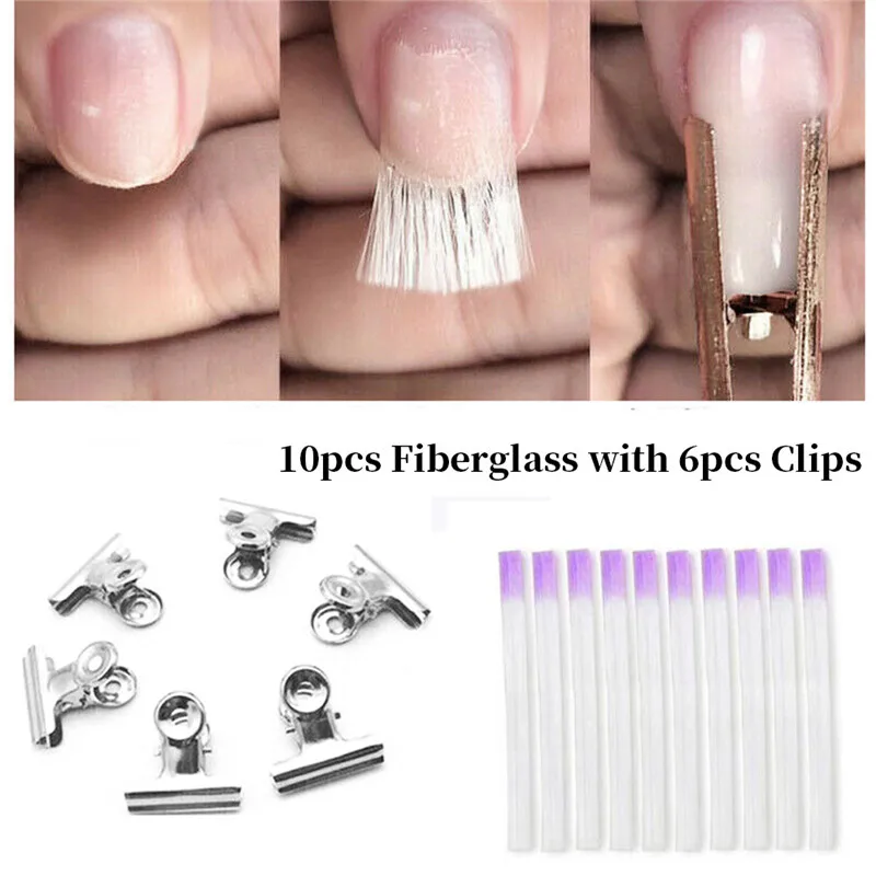 

1 Pack Professional Fiberglass Nail Extension Nail Silk Wraps Extension Acrylic Nail Form With Curvature Clips #298124