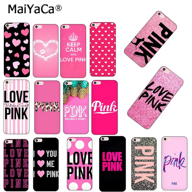 MaiYaCa girly pretty pink love для Samsung S3 S4 S5 S6 S7 S8 S9 plus edge Note 5 7 8 черный мягкий чехол телефона
