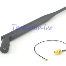 10 шт 5dBi WiFi 2,4 ГГц антенна наклон резиновая утка беспроводной маршрутизатор+ 10 шт мини PCI UFL IPX к RP SMA мужской косичка кабель