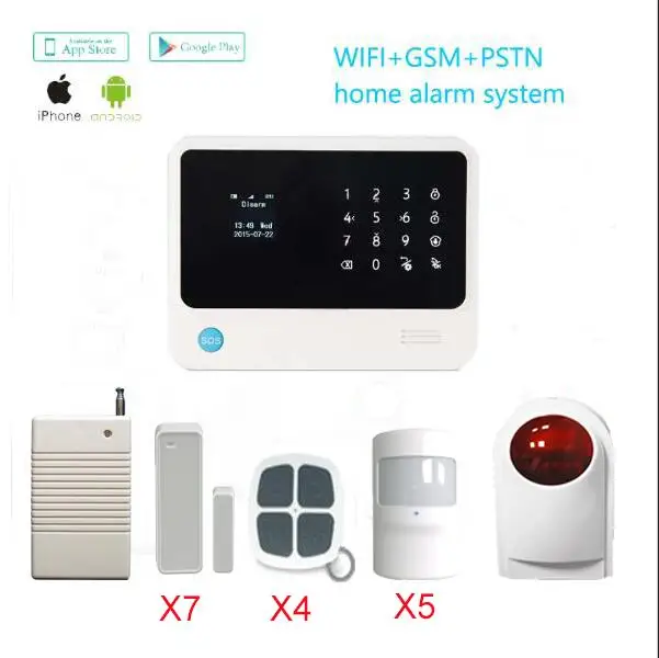 

433mhz wifi alarm system security home wifi G90b alarm system with IOS Android APP Burglar Alarm System+wireless outdoor siren