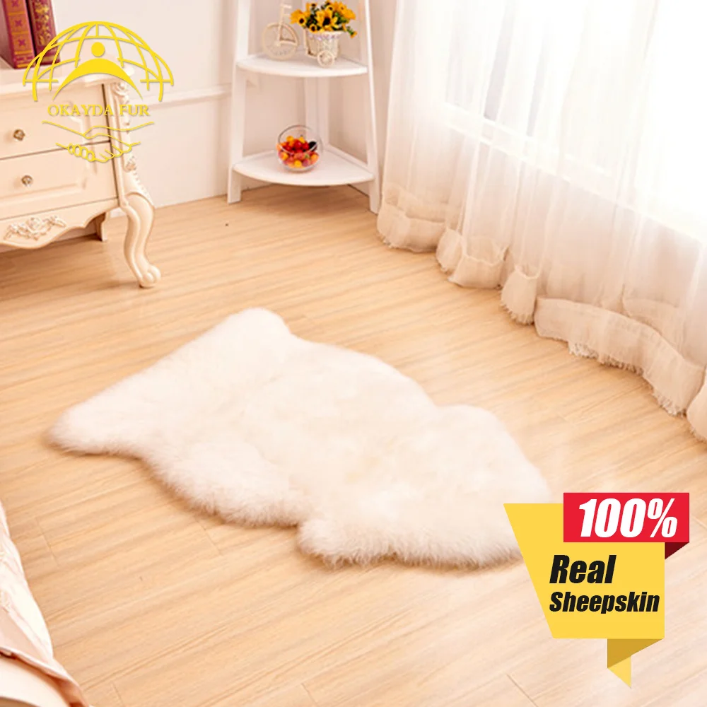 OKAYDA Blanket Carpet Cushion Rugs soft Australia sheepskin wool home