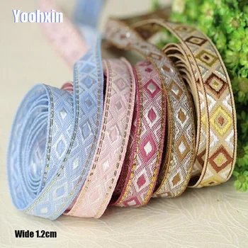 

1.2CM Wide Luxury Colorful cotton Embroidery Lace Fabric DIY applique collar trim ribbon cord Sewing guipure wedding dress decor