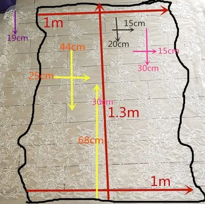 Летний Высококачественный кружевной тканевый с рисунком, с вышивкой, с хлопковой нитью, с блестками, одежда для свадебного платья, аксессуары для творчества, 130 см, 1 метр - Цвет: 1meter as picture
