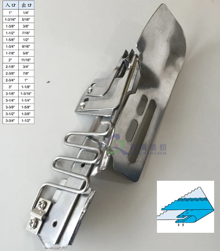 K712NA(B) Папка-лента Размер 1-3/"- 3/8" Двойная обертка Хеммер используется для 2 или 3 иглы крышка стежка машина папка dayu 104