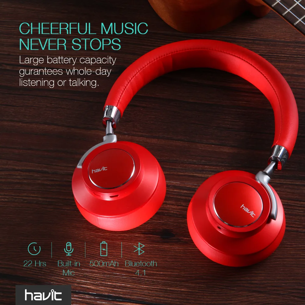 Наушники HAVIT Bluetooth 4 1 эргономичный дизайн шумоподавление 3D стереогарнитура с