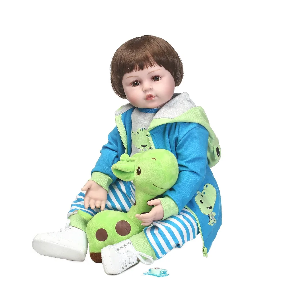 NPK 60 см Силиконовые Reborn Baby Doll детский приятель подарок для девочки 24 дюймов Bebe, живой мягкая игрушка для Bebes Reborn Brinquedo куклы