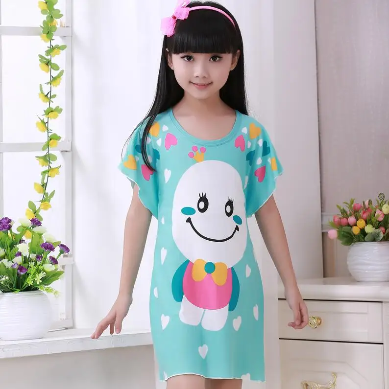 Big Girl Nightdress New 2018 Summer Fashion Princess Cartoon Long Kids