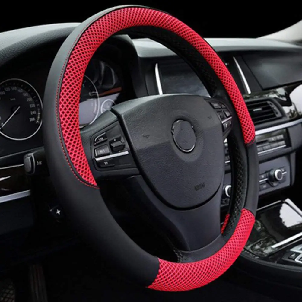 Car Steering Wheel Cover, 15 inch Universal Soft Skidproof PU Leather