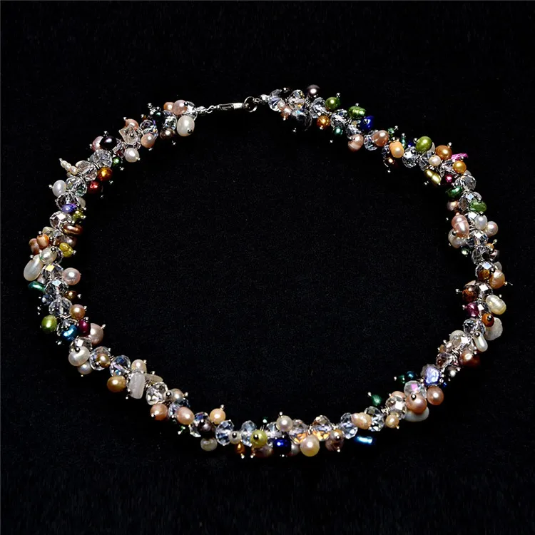 

2017 Free shipping Colorful Mutilayer Wild fashion REAL PEARL Necklace women Statement VintageNnecklaces Wholesale Top grade