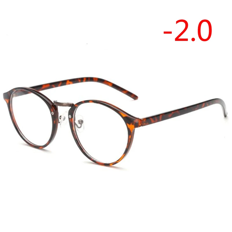 1,0-1,5 до-6,0 овальные готовые очки для близорукости женские мужские модные линзы из смолы близорукие очки диоптрийные очки - Цвет оправы: Myopia 200