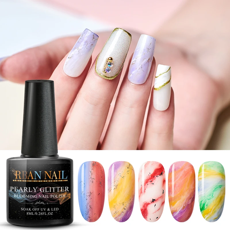 

8ml Watercolor Ink Nail Blooming Polish Gel Smoke Effect Marble Smudge Liquid Gradient Manicure Women Beauty Tools Varnish