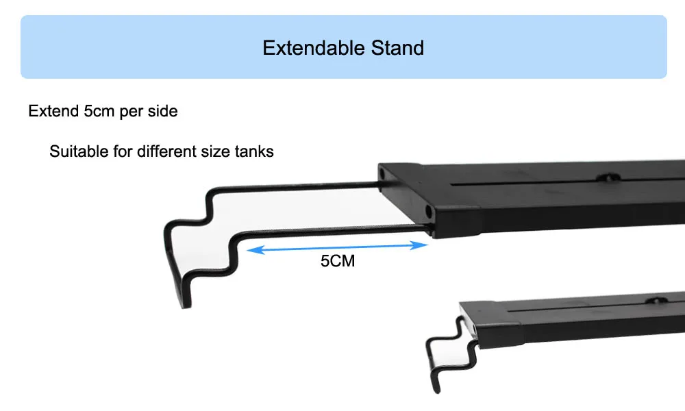 Супер тонкий светодиодный светильник для аквариума 18-58 см, Высококачественная лампа для аквариума с Выдвижная подставка, кронштейн белого и синего цвета