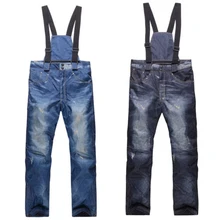 Зимняя полная защита мужские джинсовые Водонепроницаемые брюки-ветровки мужские сноубордические брюки для путешествий Большие Размеры M-2XL 8J1127