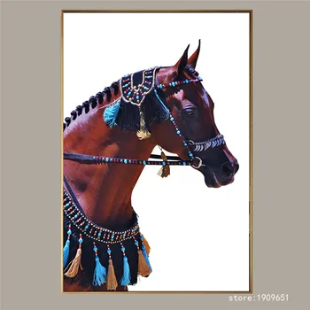 

cotton no frame modern Indian horse canvas printings oil painting printed on cotton living room wall art decoration picture