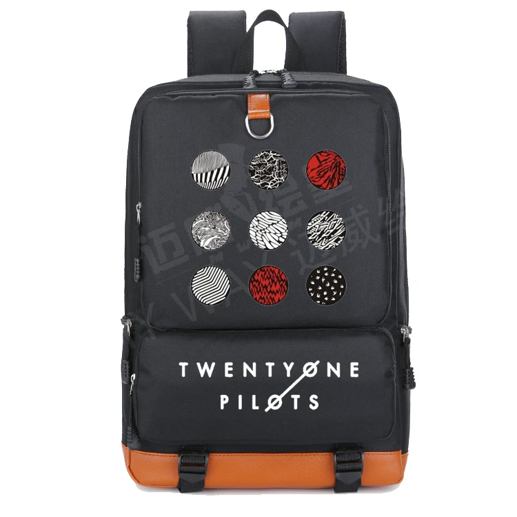 

HOT band Twenty One Pilots laptop backpack oxford letters schoolbags casual daily backpack famous singer