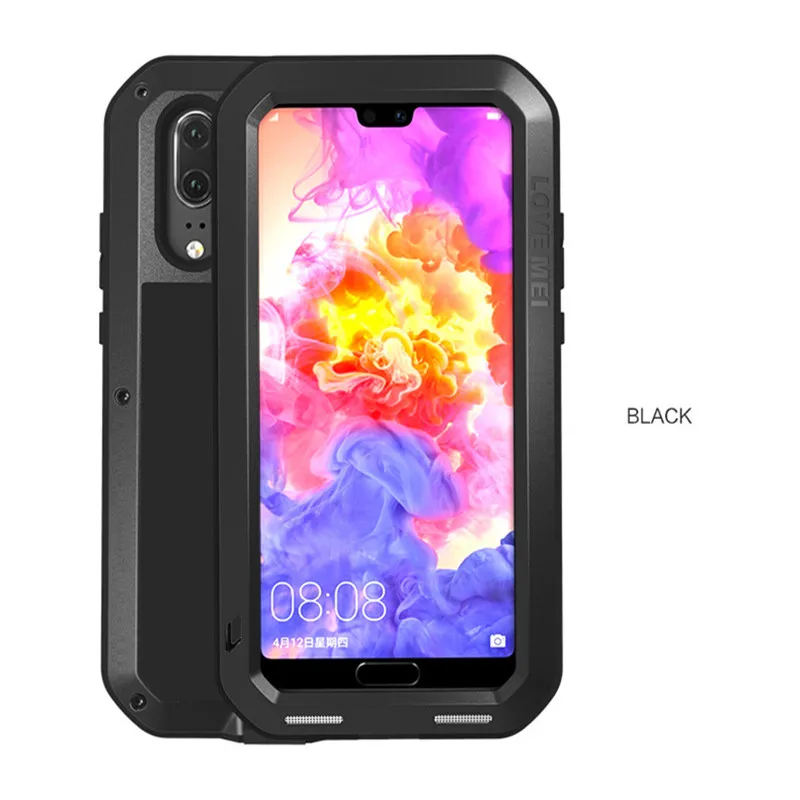 Металлический Чехол Love Mei для Huawei P20 Pro мощный алюминиевый ударопрочный