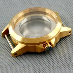 42 мм желтый золотой корпус часы с сапфировым стеклом подходит для Miyota8205/8215, Mingzhu DG2813 механизм