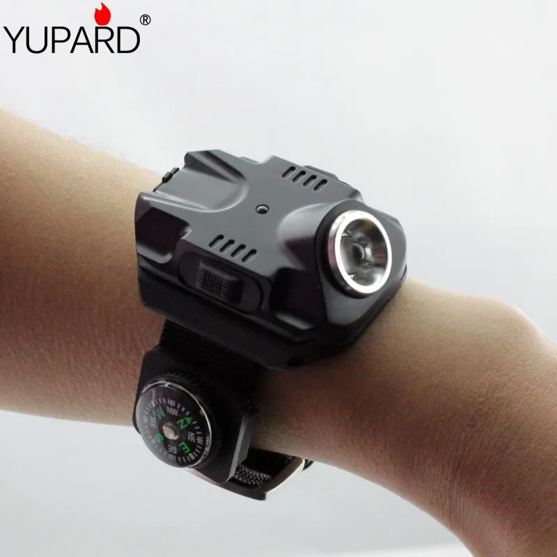 

YUPARD Q5 led Wrist Watch rechargeable built-in battery Wrist Model power Flashlight USB Charging lamp Tactical Torch