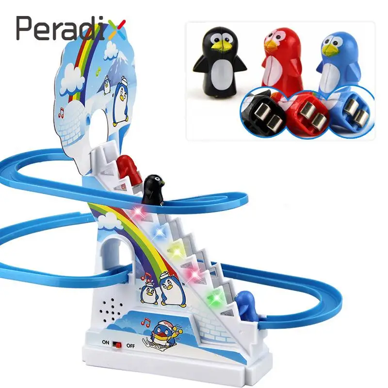 Подарок восхождение по лестнице игрушки головоломки Пингвин слайд электрический вагон с музыкой безопасности стильная футболка с изображением персонажей видеоигр музыка легкие игрушки для детей