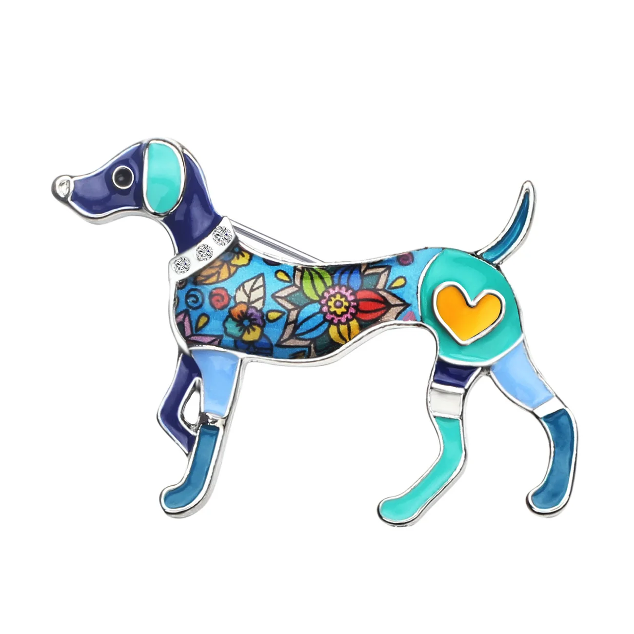 WEVENI emalia ze stopu Whippet pies broszki Pin dla szalik ubrania dekoracji Cartoon biżuteria dla zwierząt kobiety dziewczyna akcesoria dla nastolatków