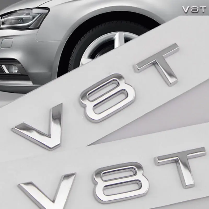 

Car Chrome Badge Emblem 'V6T' / 'V8T' for A4 S4 A5 S5 A6 S6 A7 A8 SQ5 S7 S8 Q7