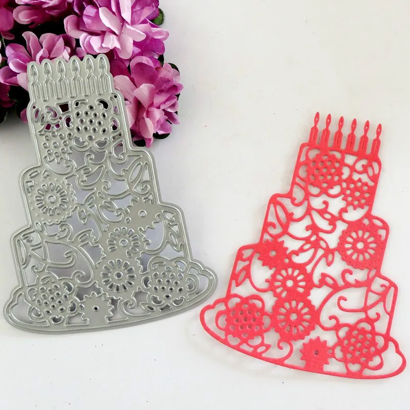 Birthday Cake Stencil Metal Cutting Dies Stencils For Diy Scrapbooking