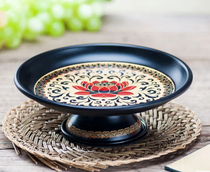 

alloy fruit plate serving lotus dish for dishes fortune plate buddhist supply dried fruit storage box snack sundries gift LFB492