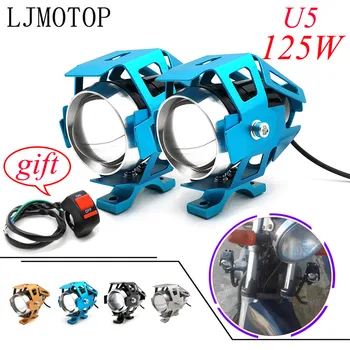 

U5 12V Motorcycle Light LED Driving Headlight Fog Light Auxiliary Lamp For yamaha xt 600 mt10 mt 09 tracer suzuki drz/ltz 400