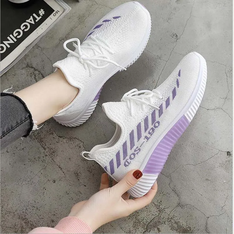 

2019 New Ankle Women Socks Shoes Light Breathable Casual Sports Shoes Ladies Flats Comfort Woman Sneakers Black White