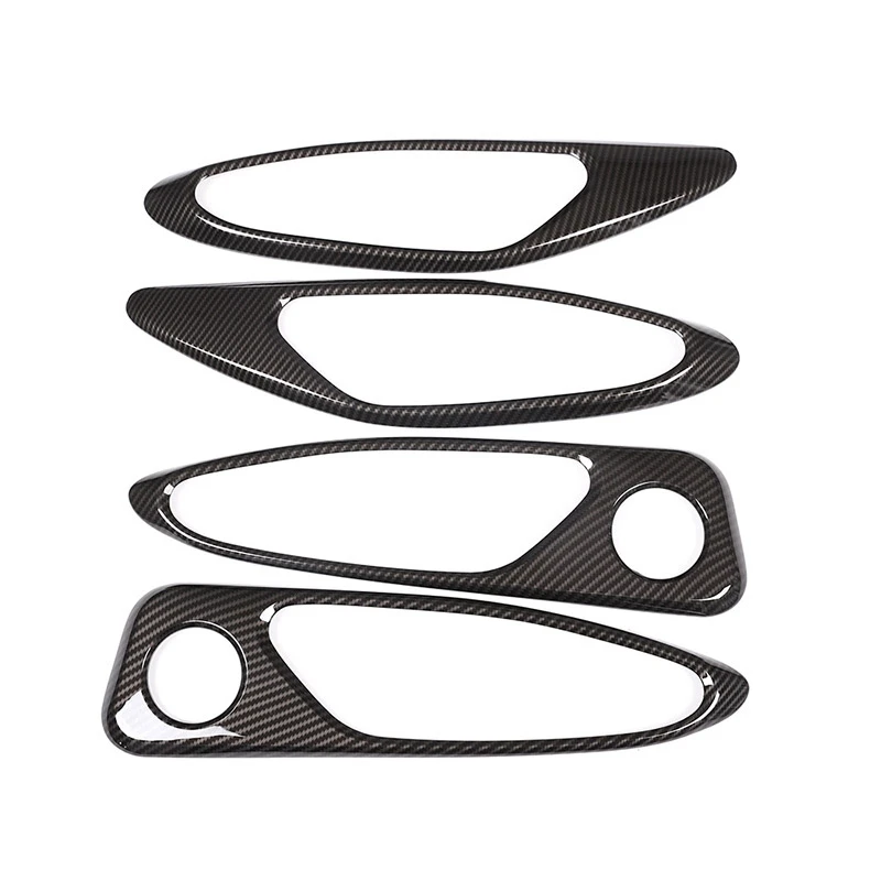 

4Pcs Carbon Fiber Style Abs Plastic For Alfa Romeo Giulia 2017 2018 Car Chrome Interior Door Handle Frame Cover Trim Accessori