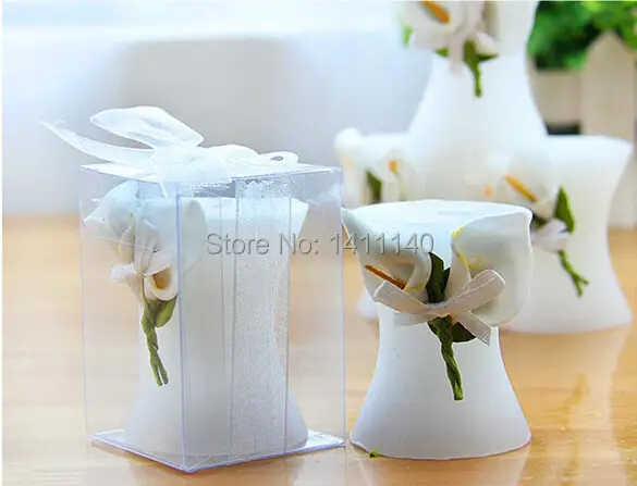 1 Set Sample Elegant Calla Lily Candle Wedding Favors Gift Valentine Gift Wedding Party Decorations Gift Free Shipping