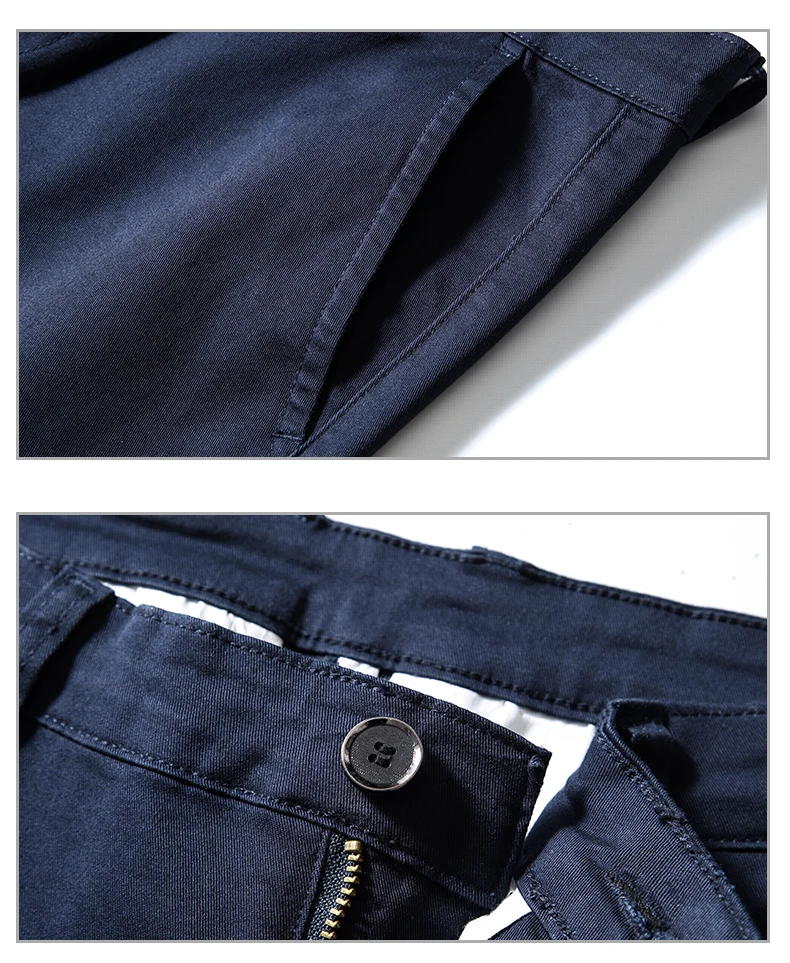 Осенние повседневные брюки мужские бизнес стрейч хлопок прямой крой брюки мужские формальные брюки, расцветка черная и хаки размера плюс 42 44 46