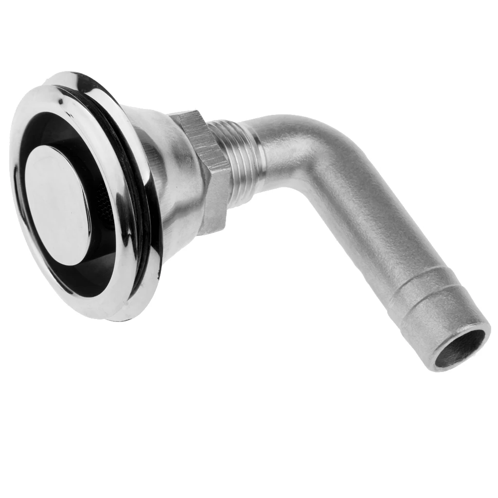 Stainless Marine Boat Fuel Gas Tank Vent Flush Mount 90 Degree Fit 5/8'' Hose Hardware and instruction