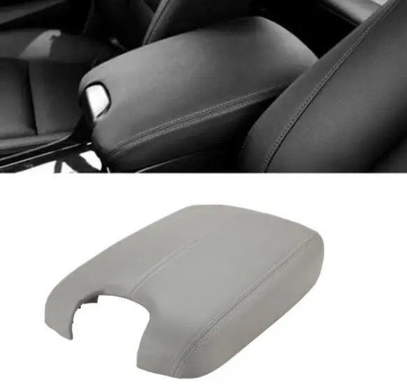 Flat Real Leather Car Armrest Lid Cover Center Console Fit for Honda Accord 08 12in Armrests
