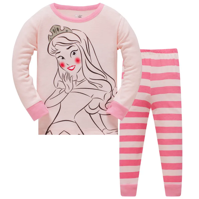 Conjunto de Roupas Meninas dos Desenhos Roupa de Dormir Crianças de Manga Comprida + Calça Roupas de Bebê Crianças Outono Pijamas Animados Conjunto 2 Peças 2020 12 Cheap Conjuntos de pijama