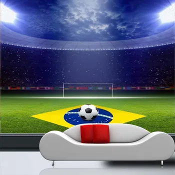 

Custom Sports football 5D Papel Mural Theme stadium 3d wall mural wallpaper for Club Bar sofa background Soccer 3d photo murals