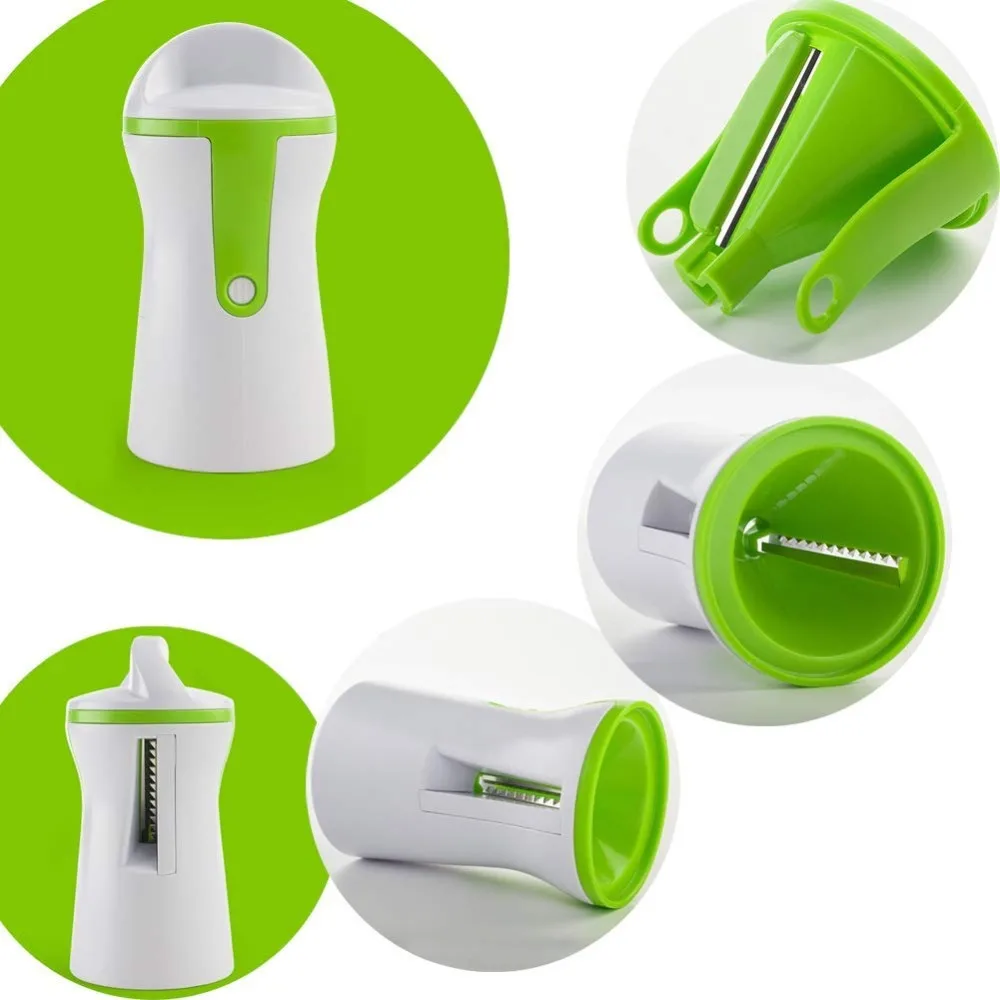Portable Spiralizer Vegetable Slicer Home Equipment / Appliances cb5feb1b7314637725a2e7: 304 Black|304 Green|304 White|3Pcs|Green