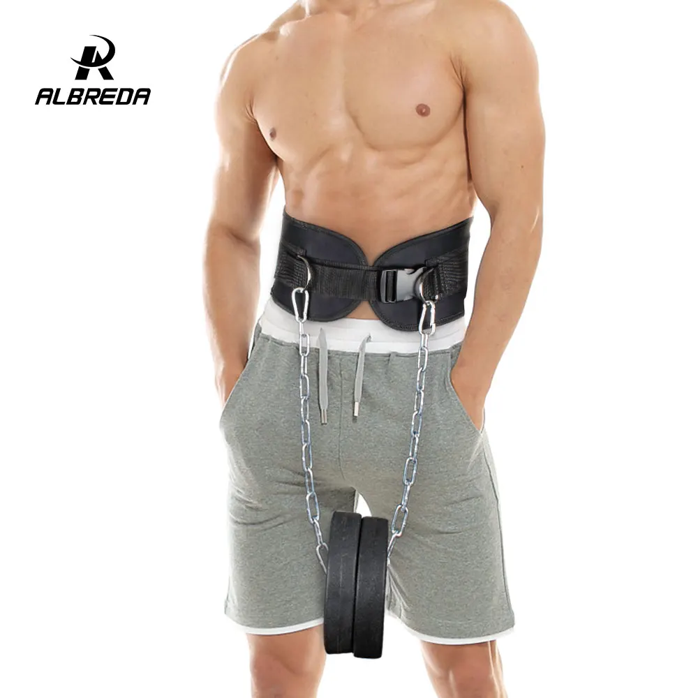  ALBREDA  Fitness Equipment Dumbbells Weight Lifting Belt Drop Shipping Dip belt Strength Pull up Lo
