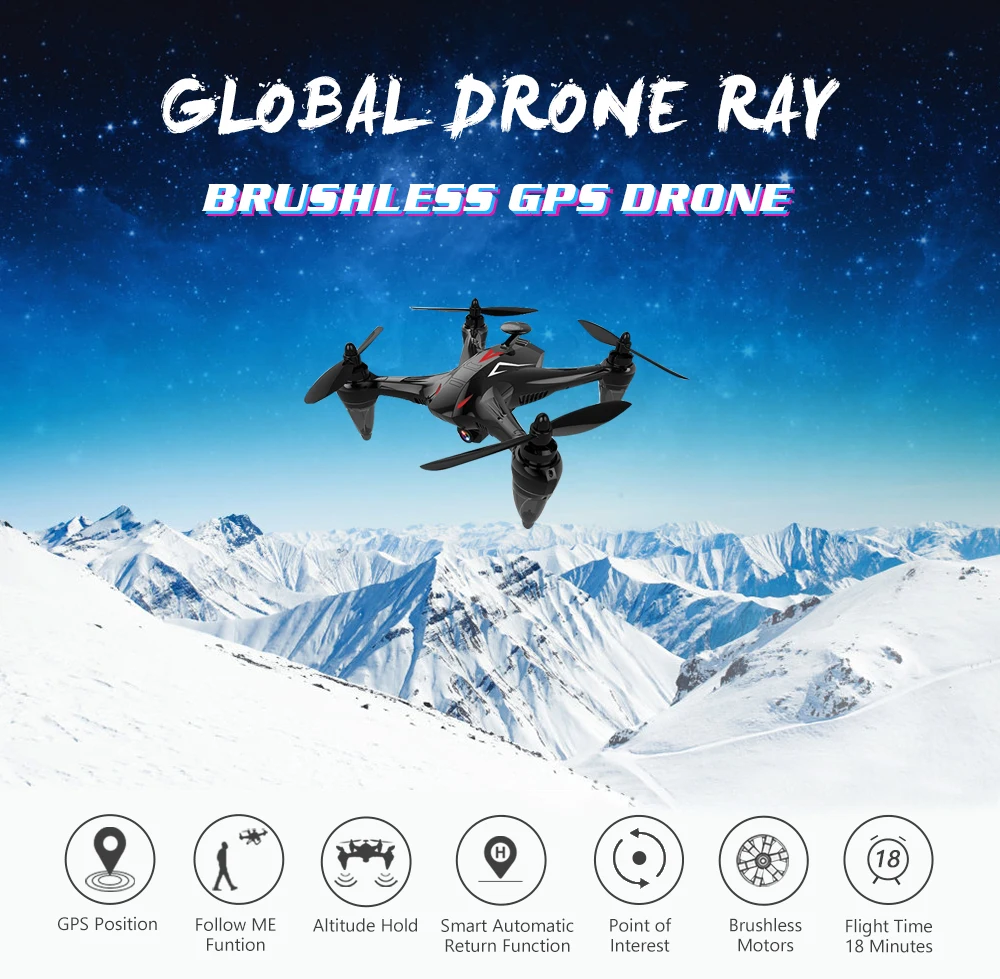 Global Drone GW198 Профессиональный gps-дрон с WiFi FPV камерой Дрон X Pro Follow Me Квадрокоптер бесщеточный Радиоуправляемый Дрон VS F11 B4W