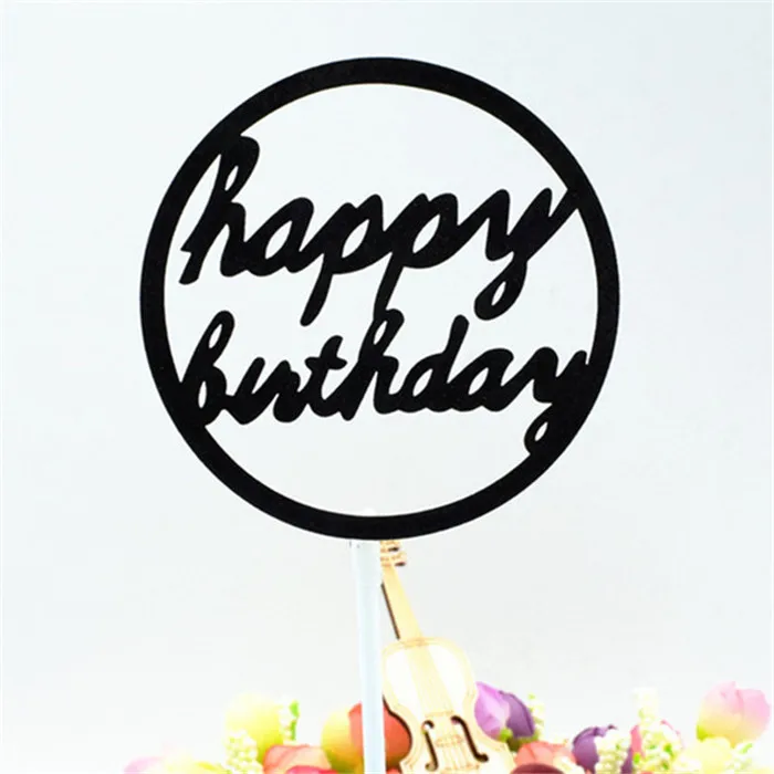 Топпер для торта с днем рождения, товары для вечеринок, Топпер для кексов, украшения для вечеринок на день рождения, Детские топперы для торта на день рождения - Цвет: H48 Cake Topper