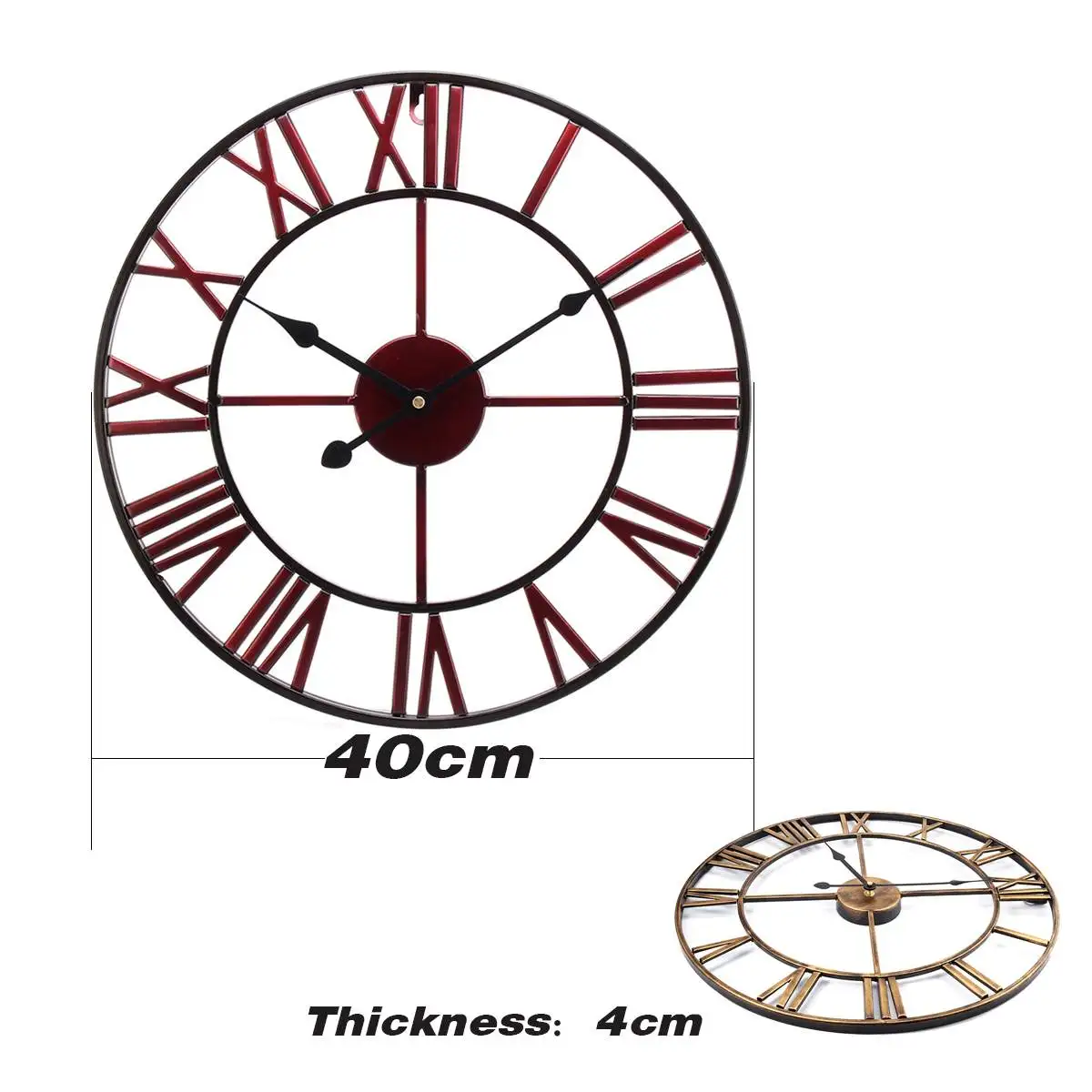 3D Круглые ретро римские кованые полые железные винтажные большие бесшумные декоративные настенные часы на стену украшение для домашнего ремесла подарок
