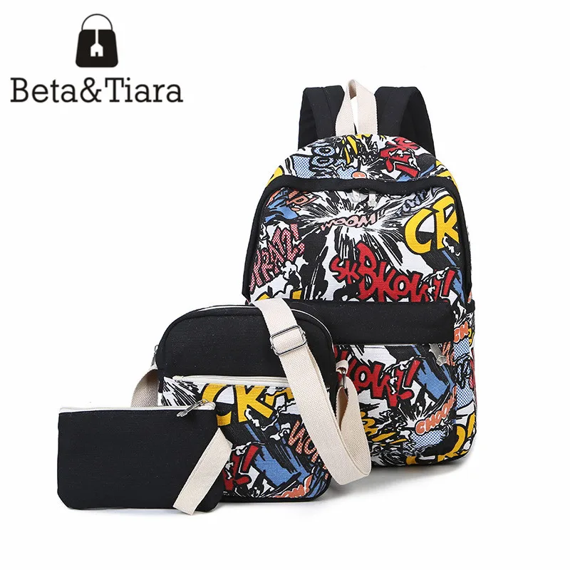 

Canvas printing backpack set school bags for teenagers girls student bag back bag backpack for teens mochila feminina escolar
