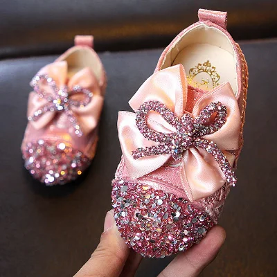 Весна и осень Новые Девочки круглый носок детская обувь милая мягкая подошва цветок принцесса обувь#18 - Цвет: photo color