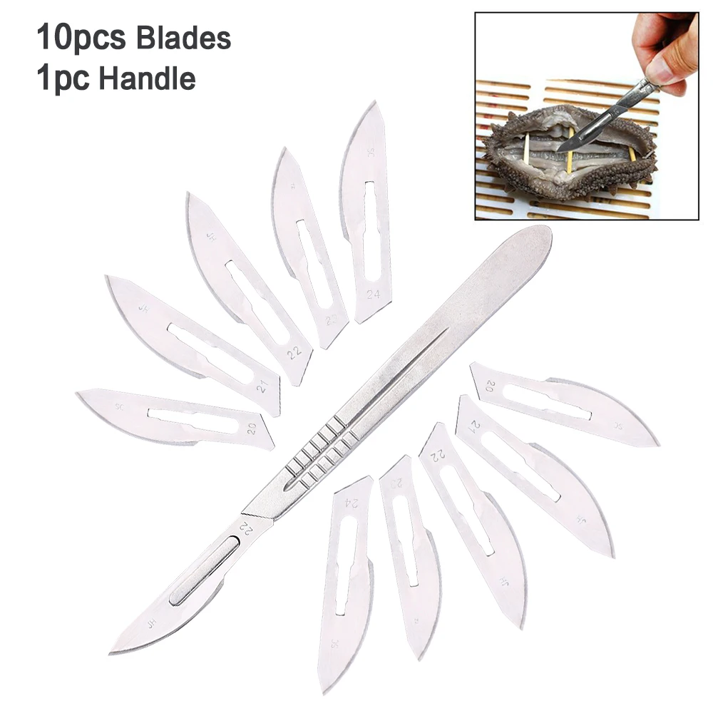 100pc 10# 15# Carbon Steel Surgical Scalpel Blades + 1pc 3