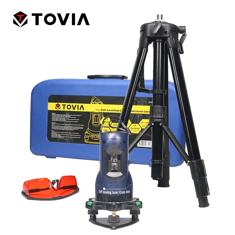 

TOVIA Laser cast instrument 2 Line 1 Point 360 degrees rotary 650nm Tripod Laser Level construction tools