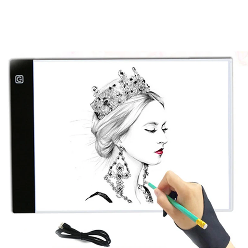 

LED Ultrathin Portable Drawing Board Educational Toys For Children Kids Writing Painting Tablet USB Powered A4 Model Copy Board